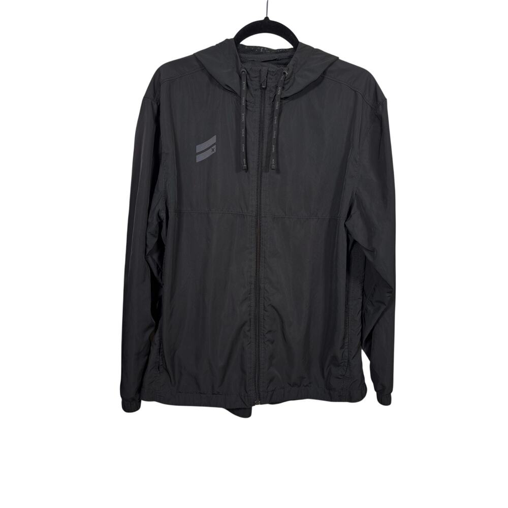 Hurley Windbreaker Jacket Mens Medium Black Exist Collection Full Zip Hooded